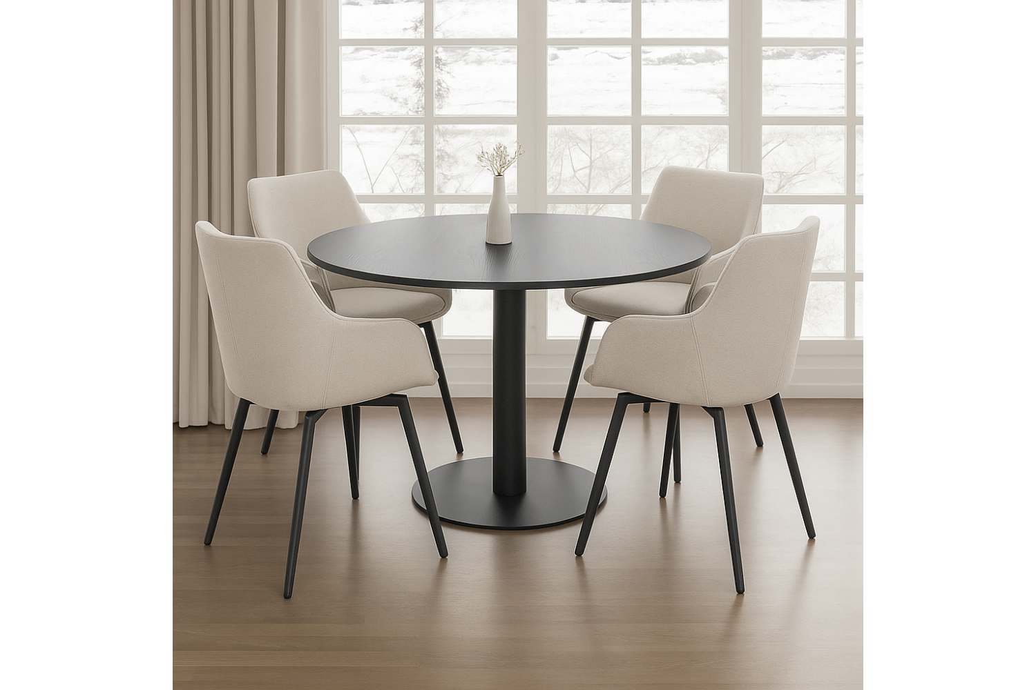 Valgomojo stalas Mood 110cm dūminis ąžuolas - Image 2