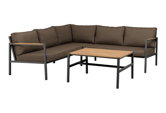 Kampinė sofa CAP su staliuku terasai 214x214cm