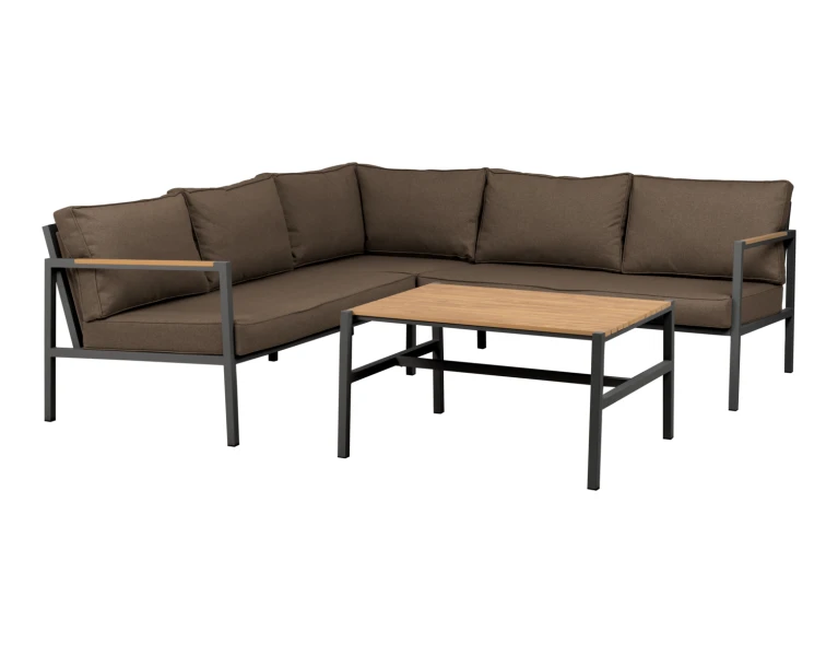 Kampinė sofa CAP su staliuku terasai 214x214cm